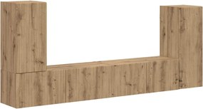vidaXL TV szekrény garnitúra 4 pcs Artisan tölgy Faanyag