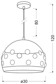Csillár zsinóron JOLINA 1xE27/40W/230V