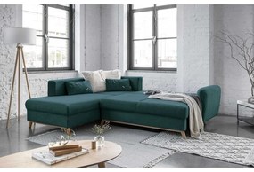 Scandic Lagom L türkiz kinyitható kanapé, bal oldalas - Miuform