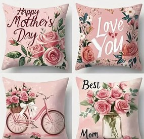 Dekoratív párnahuzat 45x45 cm 4 db-os szett Anyák napja