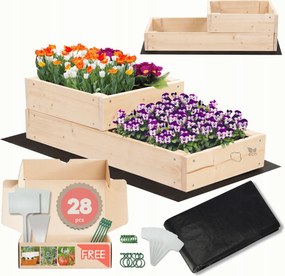 Ágyás magasított zöldséges láda lépcsőzetes impregnáló 18x30x60 öko