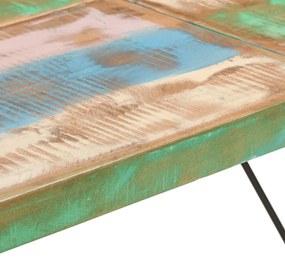 tömör újrahasznosított fa és vas bárasztal 150 x 70 x 107 cm