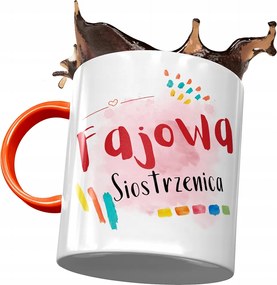 Narancssárga bögre az unokahúgnak ajándékba, fényképes nyomtatással