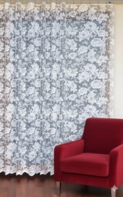 300x150 Divatos Retro függöny szalaggal nagy mintás Haft lengyel