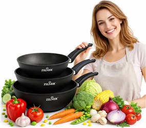 Serpenyő Szett 20/24/28cm Serpenyők Teljes Indukciós Gáz Indukciós Szett