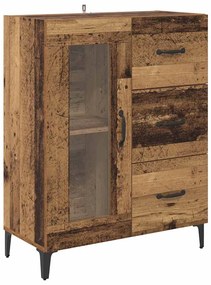 Széf fiókkal Öreg fa 69,5 x 34 x 90 cm Műszaki fa és vas