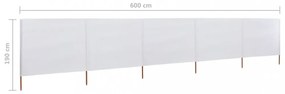 homokfehér 5 paneles szövet szélfogó 600 x 160 cm