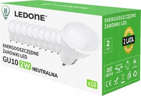 10x Led izzó GU10 2W Szín Neutral Prémium Energiatakarékos Led szett