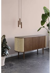 Barna-bézs alacsony komód tölgyfa dekorral 150x75 cm Treasures – UMAGE