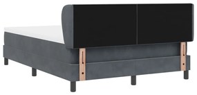 Boxspring ágy Matracokkal Sötét Szürke 160x200 cm Bársony