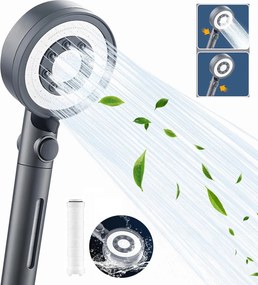 Zuhanyfej Szűrővel, Erős, 5 Üzemmód, Ezüst, Gazdaságos Nyomásfejlesztés