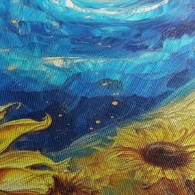 Kép - Festés napraforgó (órával) (90x30 cm)