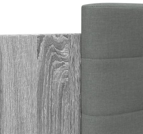 szürke sonoma színű szerelt fa ágykeret fejtámlával 90 x 200 cm