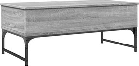 vidaXL szürke sonoma szerelt fa és fém dohányzóasztal 100 x 50 x 40 cm