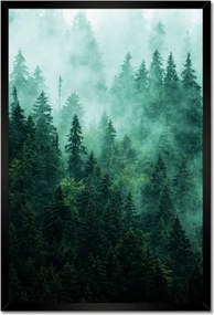 Poszter fekete keretben 40x60 Erdő Köd Tájkép Utazás