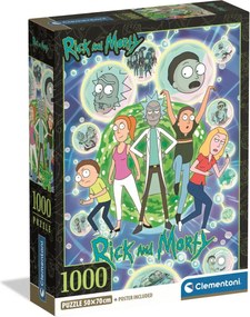 Rick and Morty Green Portal 1000 db-os Compact puzzle Clementoni