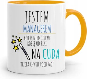 Menedzser Bögre Sárga Ajándék fényképes nyomtatással