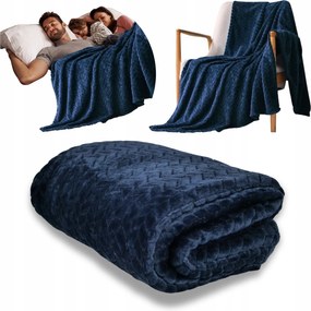 Polár takaró 160x200 Ágytakaró Sötétkék Húsos