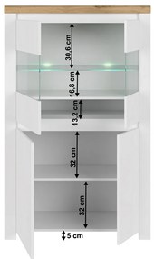 VILGO 2D2W szekrény, fényes fehér