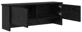 Fali Kabáthorog polcokkal Musta tammi 80 x 20 x 30 cm Faanyag