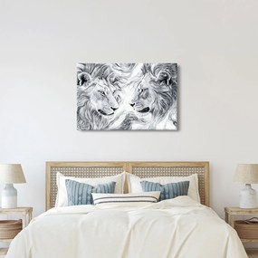 Kép - Rajzolt oroszlánfejek (90x60 cm)