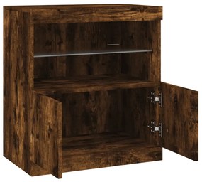 füstös tölgy színű tálalószekrény LED-ekkel 60 x 37 x 67 cm