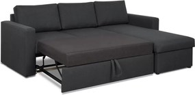 INTARI Kinyitható sarokkanapé Fekete