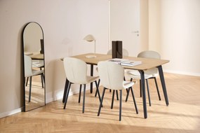 MAZZONI EXPORT FIORA Bézs (Apia 453 szövet) / fekete váz – MODERN KÁRPITOZOTT CHENILLE SZÉK NAPPALIBA/ÉTKEZŐBE