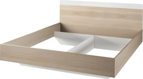 Dupla ágy, tölgy sonoma/fehér, 160x200, GABRIELA