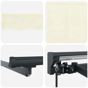 Kézi Behúzható Napellenző Krém 350x250 cm