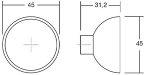 Fogas  Viefe BOL gomb, fém + fa, matt fekete + bükk EI