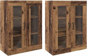 vidaXL Fali Szekrények 2 pcs Régi fa 69,5 x 34 x 90 cm Faanyag