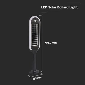 LED Napelemes lámpa érzékelővel BOLLARD LED/5W/5,5V 70 cm 4000K IP65 2000 mAh