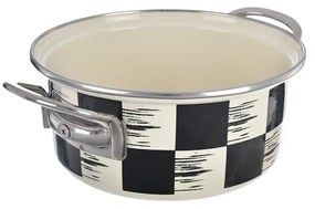 Orion Smaltovaný kastrol Šachovnice Lem , 1,6 l,pr. 18 cm