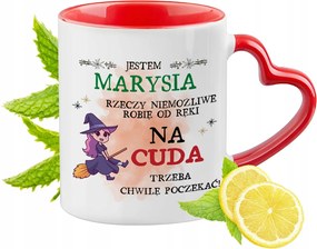 Mariska Piros Bögre Szív Alakú Füllel Ajándék