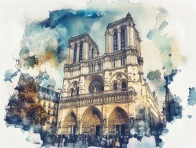 Vászonkép Canvas Párizs Notre Dame Székesegyház Gótikus Műemlék Kilátás 80x60