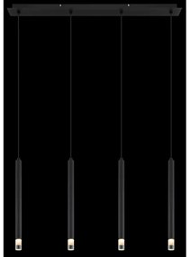 Globo 15629-4 - Csillár zsinóron BLAKE 4xG9/4W/230V fekete
