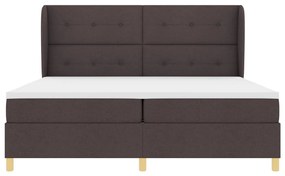 Boxspring Ágy Matraccal - Sötétbarna, 200x200 cm, Szövet