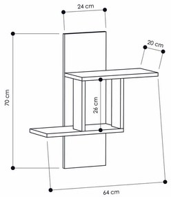 Fali polc Mill - Anthracite