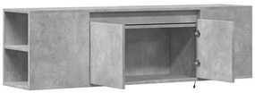 betonszürke falra szerelhető TV-szekrény LED-del 135x31x39,5 cm