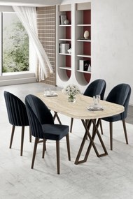 Kaye étkezőgarnitúra, travertin-antracit, 168 cm – TR240CHR2824