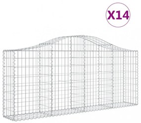 14 db íves horganyzott vas gabion kosár 200x30x80/100 cm