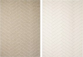 200x290 cm Zsinóros Szőnyeg Halszálka Tégla Krém Világos Bézs A Nappaliba