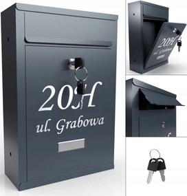 Postaláda Házszámmal Posta A4 Antracit RAL7016 Minták