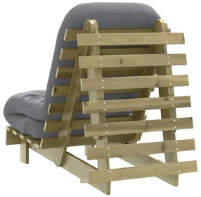 tömör impregnált fenyőfa futon kanapéágy matraccal 60x206x11 cm
