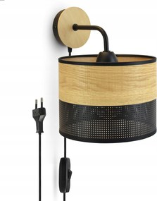 Fali lámpa Fekete Fa Hangulatvilágítás 497-KPW Fém Loft Led