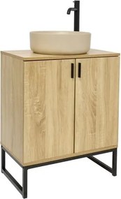 Ceramia Easy fürdőszobaszekrény mosdóval 60x73x36 cm világos tölgy fényes EASYUMDB3