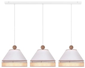 Duolla - Csillár zsinóron AVIGNON 3xE27/15W/230V fehér/rattan