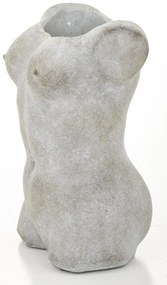 Cyrus design görög stílusú emberi test formájú szürke cement virágtartó kaspó váza 21x15x11cm