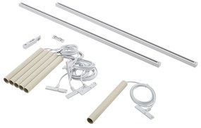 Modern sínrendszer 6 fehér függőlámpa beépítéssel, bézs színű, 1 fázisú - Slimline Keno